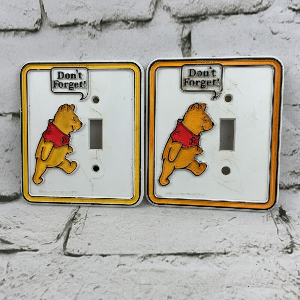 Winnie The Pooh Light Switch Cover Plates Don't Forget Lot Of 2‎ Vintage Nursery